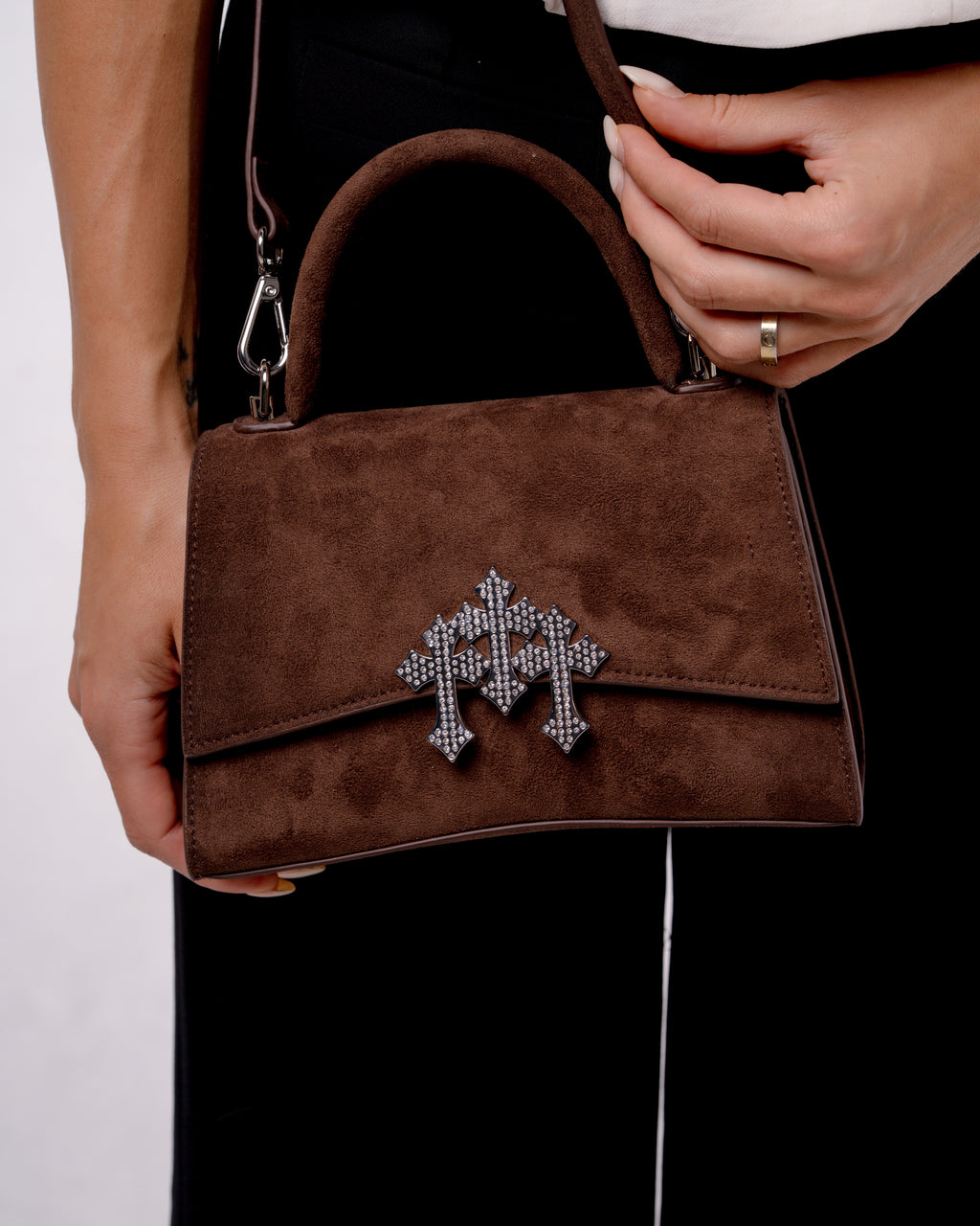 BAG 444 BROWN SUEDE